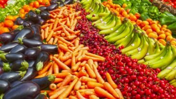 healthy food fruits vegetables colorful
