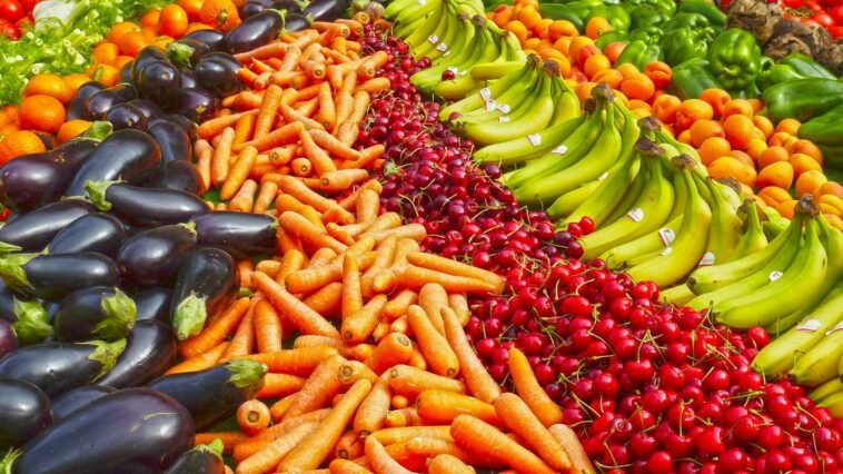 healthy food fruits vegetables colorful