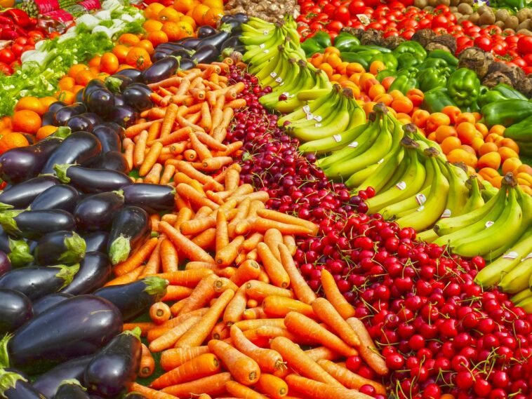 healthy food fruits vegetables colorful